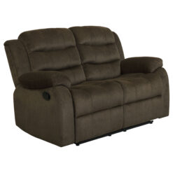 Alternative view of Rodman Upholstered Padded Arm Reclining Loveseat Olive Brown