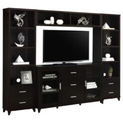 Alternative view of Lewes 4-piece 60-inch TV Entertainment Center Cappuccino