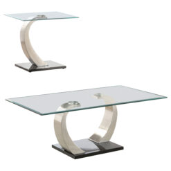 Alternative view of Pruitt 2-piece Coffee and End Table Set Satin Silver
