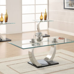 Pruitt 3-piece Coffee and End Table Set Satin Silver