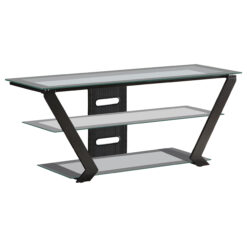 Alternative view of Donlyn 2-tier Metal 50-inch TV Stand with Glass Shelves Black