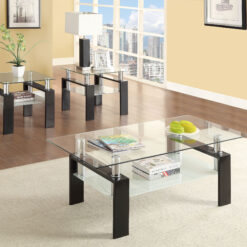 Dyer 3-piece Rectangular Coffee and End Table Set Black