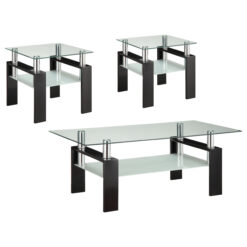 Alternative view of Dyer 3-piece Rectangular Coffee and End Table Set Black