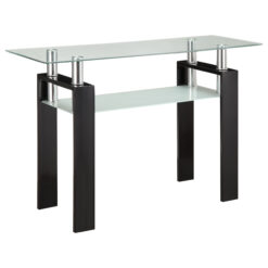 Alternative view of Dyer Rectangular Glass Top Entryway Sofa Console Table Black