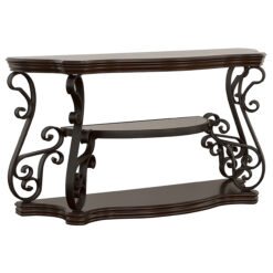 Alternative view of Laney Scrollwork Entryway Sofa Console Table Deep Merlot