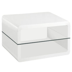 Alternative view of Elana 1-shelf Rectangular Side End Table White High Gloss