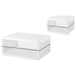 Alternative view of Elana 2-piece Coffee and End Table Set White High Gloss