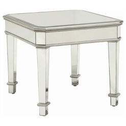 Alternative view of Eisley Square Mirrored Accent Side Table Silver