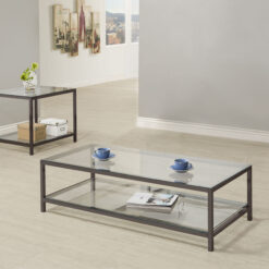 Trini 2-piece Coffee and End Table Set Black Nickel