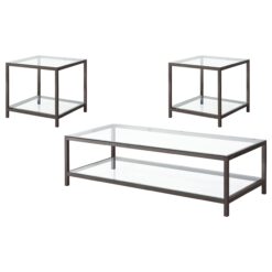 Alternative view of Trini 3-piece Coffee and End Table Set Black Nickel