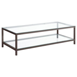 Alternative view of Trini 1-shelf Glass Top Coffee Table Black Nickel