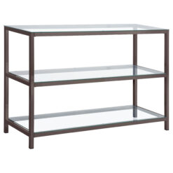 Alternative view of Trini 2-shelf Glass Top Entryway Console Table Black Nickel