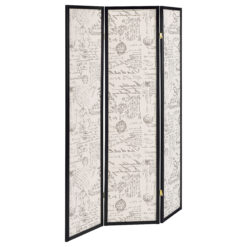 Alternative view of Felice 3-Panel Room Divider Folding Screen French Script
