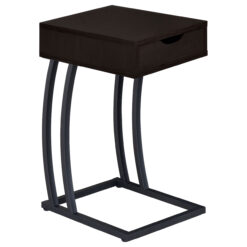 Alternative view of Troy 1-drawer C-Shaped Side Table Power Outlet Cappuccino