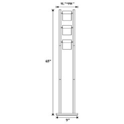 Alternative view of Munson 65-inch 3 Swivel Lights Metal Floor Lamp Silver