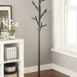 Clover 18 Hook Freestanding Metal Coat Rack Hat Hanger Black