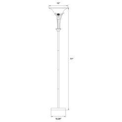 Alternative view of Archie 71-inch Frosted Torchiere Floor Lamp Brushed Steel