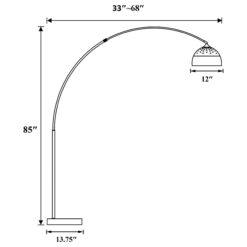 Alternative view of Krester 85-inch Dome Shade Metal Arc Floor Lamp Chrome