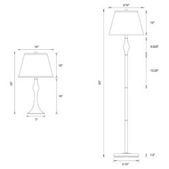 Alternative view of Griffin 3-piece Floor and Table Lamp Set Brushed Nickel