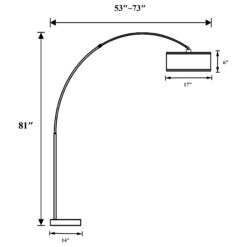 Alternative view of Kawke 81-inch Arched Drum Shade Metal Floor Lamp Black