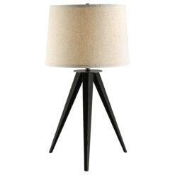 Alternative view of Sabat 29-inch Empire Shade Tripod Beside Table Lamp Black