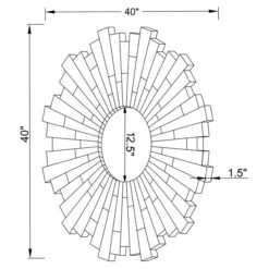 Alternative view of Danika 40 x 40 Inch Round Sunburst Wall Mirror Silver