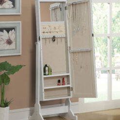 Alternative view of Zayas Cheval Mirror with Jewelry Storage White