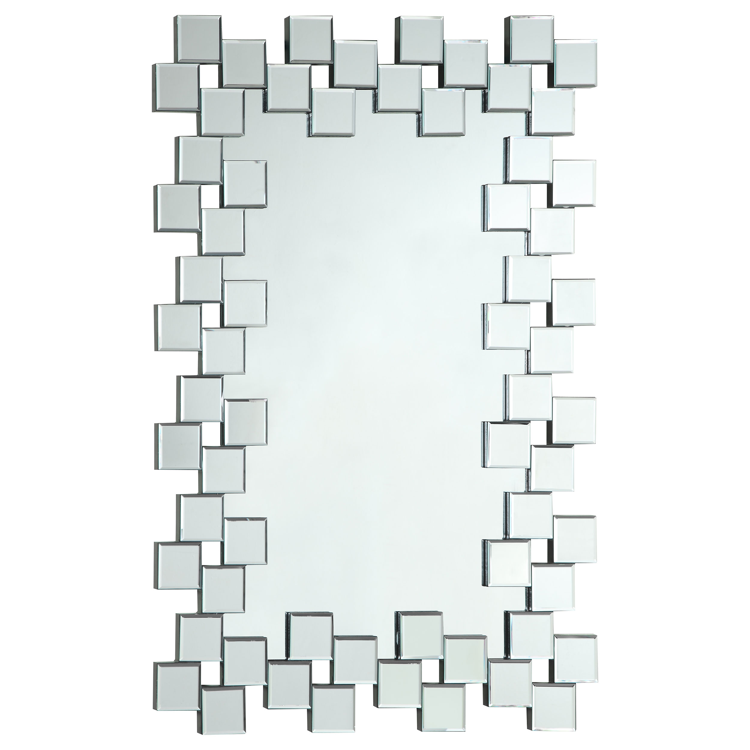 Pamela 32 x 47 Inch Rectangular Frameless Wall Mirror Silver - Image 2
