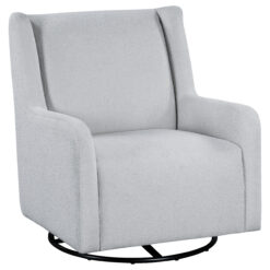 Alternative view of Serra Boucle Upholstered Swivel Glider Dove Grey