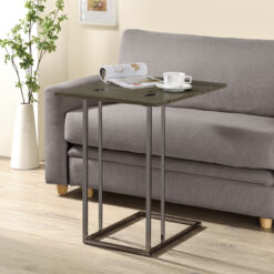Alternative view of Pedro Expandable C-Shaped Sofa Side Table Weathered Grey