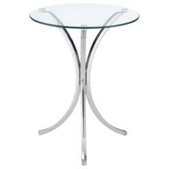 Alternative view of Eloise Round Glass Top Accent Side Table Chrome