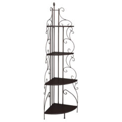 Alternative view of Poppy 74-inch 4-shelf Corner Bookshelf Copper and Cappuccino
