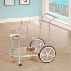 Sarandon 3-tier Glass Shelf Metal Bar Cart Chrome