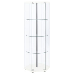 Alternative view of Zahavah 4-shelf Hexagonal Clear Glass Curio Cabinet White