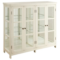 Alternative view of Sable 4-door Wood Accent Storage Display Cabinet Off White