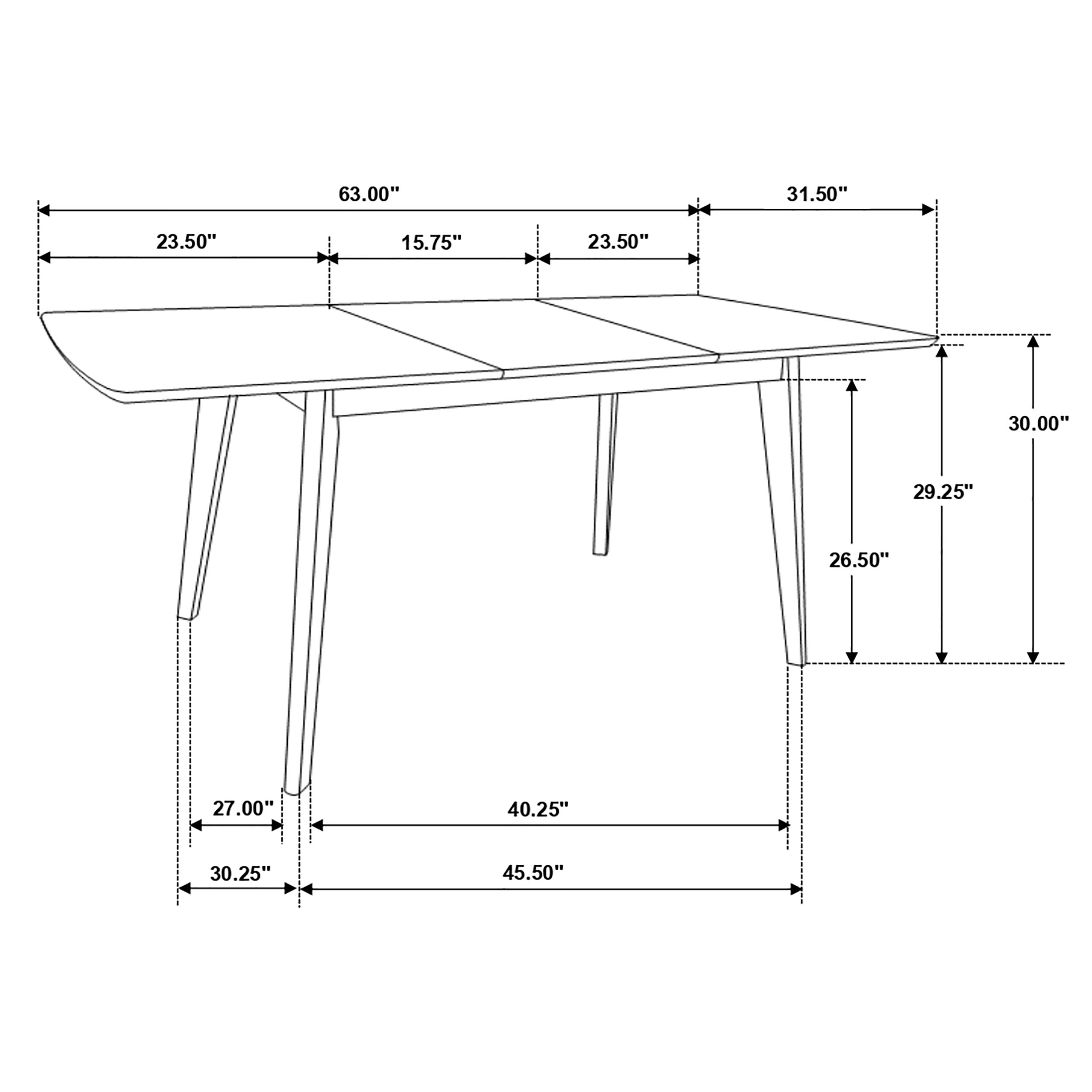Alfredo 63-inch Extension Leaf Dining Table Natural Walnut - Image 7
