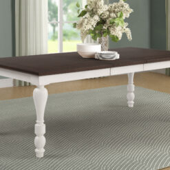 Madelyn 86-inch Extension Leaf Dining Table Coastal White
