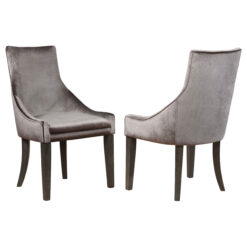 Alternative view of Phelps Velvet Upholstered Dining Side Chair Grey (Set of 2)
