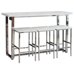 Alternative view of Marmot 4-piece Rectangular Counter Height Table Set Chrome