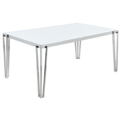 Alternative view of Pauline Rectangular 64-inch Glass Top Dining Table Chrome
