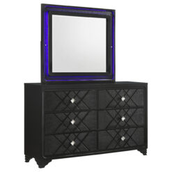 Alternative view of Penelope 6-drawer Dresser with Mirror Midnight Star
