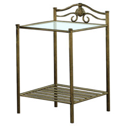 Alternative view of Sydney Metal 2-shelf Nightstand Antique Brushed Gold
