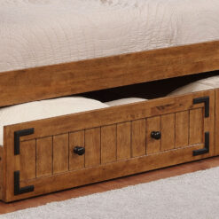 Oakdale Wood Storage Trundle Rustic Honey