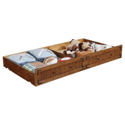 Alternative view of Oakdale Wood Storage Trundle Rustic Honey