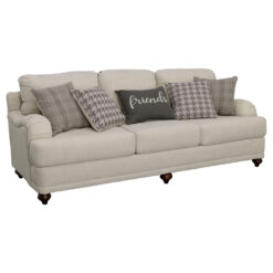 Alternative view of Glenn Upholstered English Arm Sofa Light Grey and Grey