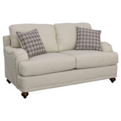 Alternative view of Glenn Upholstered English Arm Loveseat Light Grey and Grey