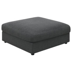Alternative view of Serene Square Upholstered Ottoman Charcoal