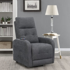 Alternative view of Howie Upholstered Power Lift Massage Chair Charcoal