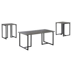 Alternative view of Nyla 3-piece Engineered Wood Coffee Table Set Weathered Grey