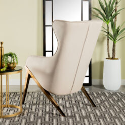Alternative view of Walker Upholstered high Wingback Accent Chair Cream